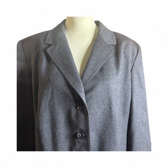 Talbots Italian Fabric Wool Blazer, Charcoal Gray, Women's Plus Size 18W - Picture 2 of 6